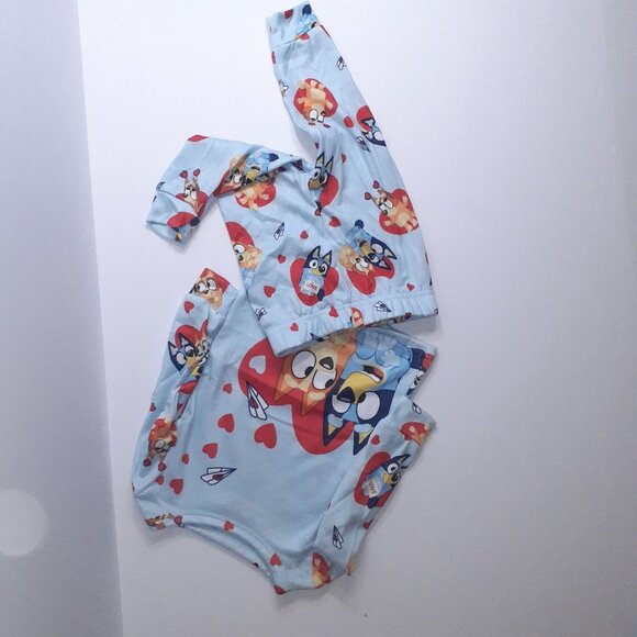 Character Bluey Toddler Unisex Valentine's Day Pajama Set, 2-Piece, Sizes 12M-5T - Picture 15 of 15